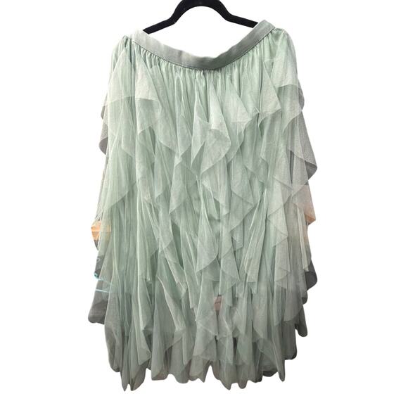 Soho Apparel Ethereal Sage Tiered Tulle Maxi Skirt XL - Picture 3 of 4